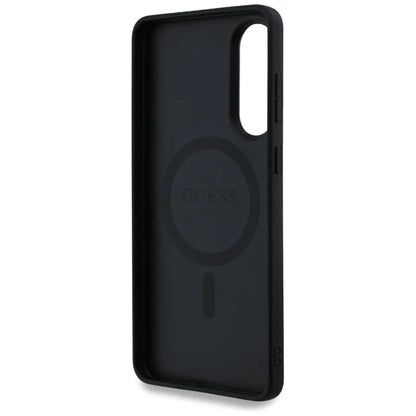 Guess 4G Ring Classic Logo MagSafe - Dėklas Samsung Galaxy S25 Edge (juodas)