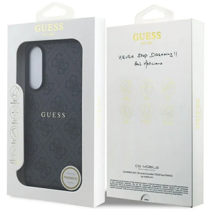 Guess 4G Ring Classic Logo MagSafe - Dėklas Samsung Galaxy S25 Edge (juodas)