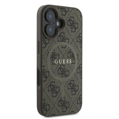 Guess 4G Ring Classic Logo MagSafe - dėklas, skirtas iPhone 16 Plus (rudas)
