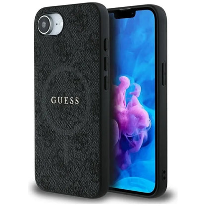 Guess 4G Ring Classic Logo MagSafe - dėklas skirtas iPhone 16e (juodas)