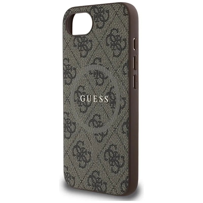 Guess 4G Ring Classic Logo MagSafe – „iPhone 16e“ dėklas (rudas)