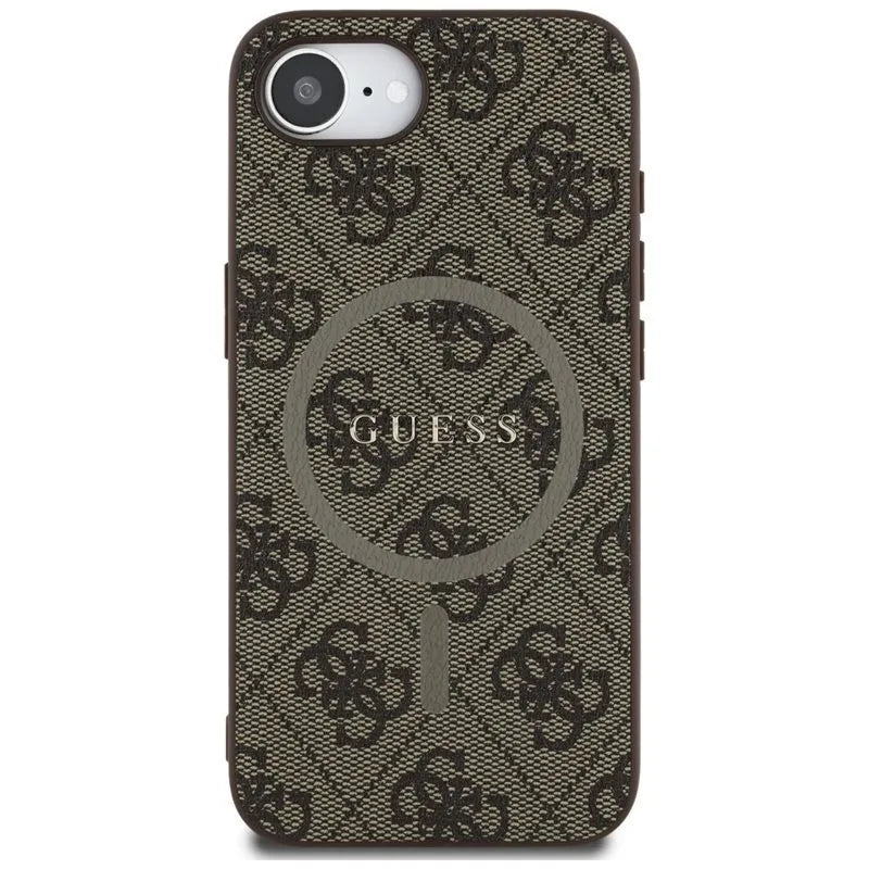 Guess 4G Ring Classic Logo MagSafe – „iPhone 16e“ dėklas (rudas)