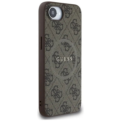 Guess 4G Ring Classic Logo MagSafe – „iPhone 16e“ dėklas (rudas)