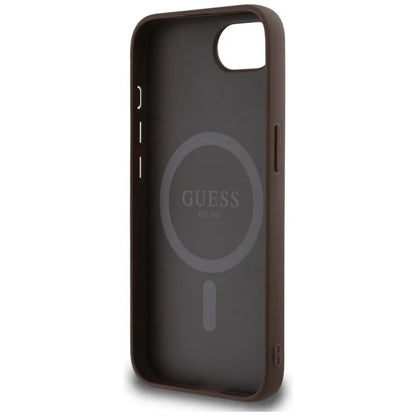 Guess 4G Ring Classic Logo MagSafe – „iPhone 16e“ dėklas (rudas)