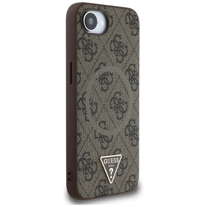 Guess 4G Ring Triangle Logo MagSafe – „iPhone 16e“ dėklas (rudas)