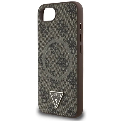 Guess 4G Ring Triangle Logo MagSafe – „iPhone 16e“ dėklas (rudas)