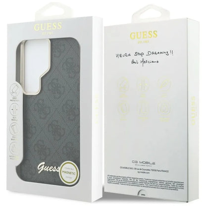 Guess 4G Script MagSafe dėklas - Samsung Galaxy S26 Ultra (juodas)