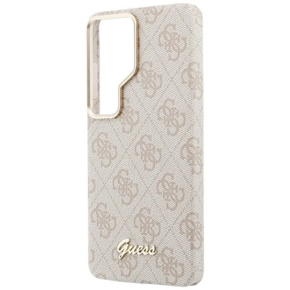 Guess 4G Script MagSafe – dėklas Samsung Galaxy S26 Ultra (rožinis)