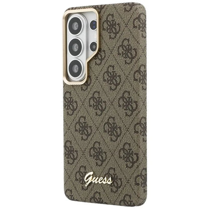 Guess 4G Script MagSafe dėklas – Samsung Galaxy S26 Ultra (rudos spalvos)