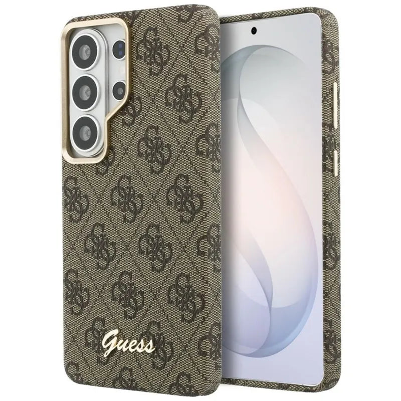 Guess 4G Script MagSafe dėklas – Samsung Galaxy S26 Ultra (rudos spalvos)