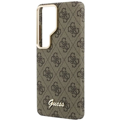 Guess 4G Script MagSafe dėklas – Samsung Galaxy S26 Ultra (rudos spalvos)