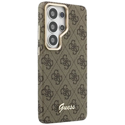 Guess 4G Script MagSafe dėklas – Samsung Galaxy S26 Ultra (rudos spalvos)