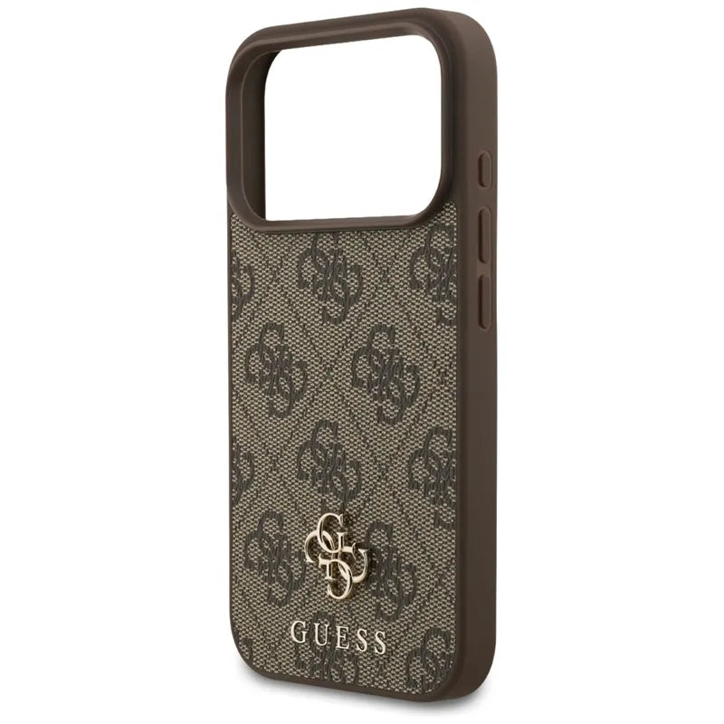 Guess 4G Small 4G ir Classic MagSafe dėklas iPhone 17 Pro (rudos spalvos)