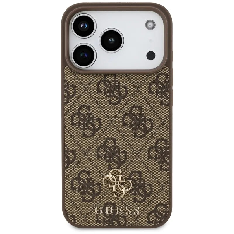 Guess 4G Small 4G ir Classic MagSafe dėklas iPhone 17 Pro (rudos spalvos)
