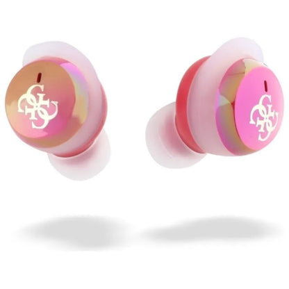 Guess 4G spausdintas logotipas – Bluetooth TWS ausinės su įkrovimo dėklu (Fuksija)