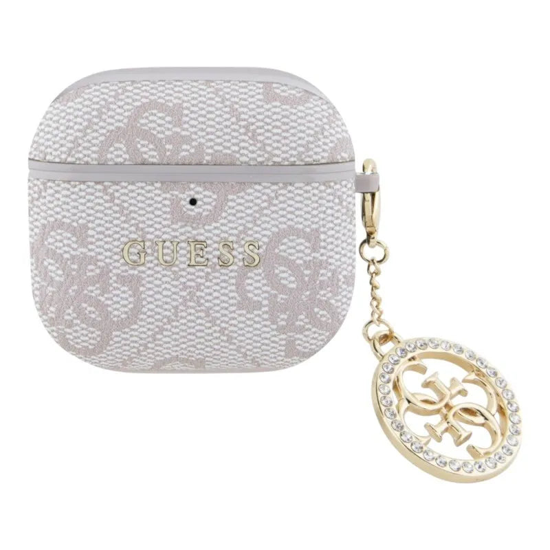 Guess 4G Strass Charm - "AirPods 4" dėklas (rožinis)