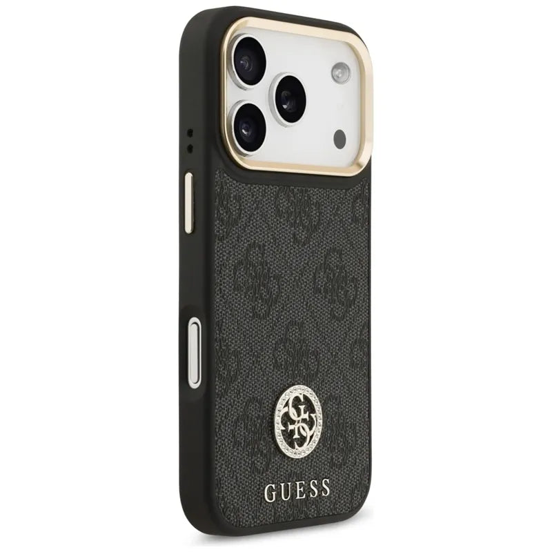Guess 4G Strass Logo MagSafe dėklas iPhone 17 Pro (juodas)