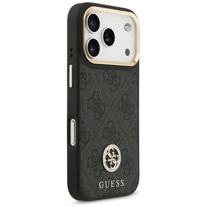 Guess 4G Strass Logo MagSafe dėklas iPhone 17 Pro (juodas)