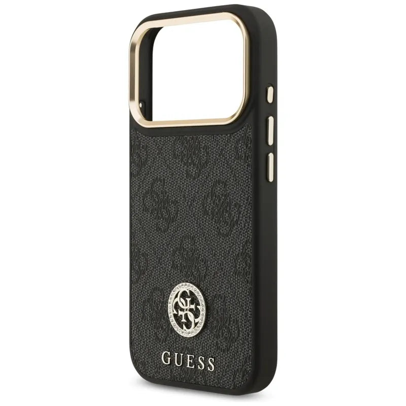 Guess 4G Strass Logo MagSafe dėklas iPhone 17 Pro (juodas)