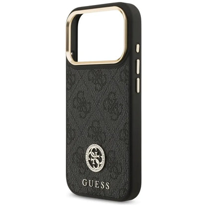 Guess 4G Strass Logo MagSafe dėklas iPhone 17 Pro (juodas)