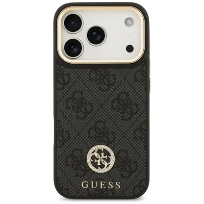 Guess 4G Strass Logo MagSafe dėklas iPhone 17 Pro (juodas)