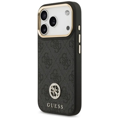 Guess 4G Strass Logo MagSafe dėklas iPhone 17 Pro (juodas)