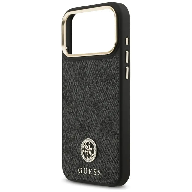 Guess 4G Strass Logo MagSafe dėklas iPhone 17 Pro Max (juodas)