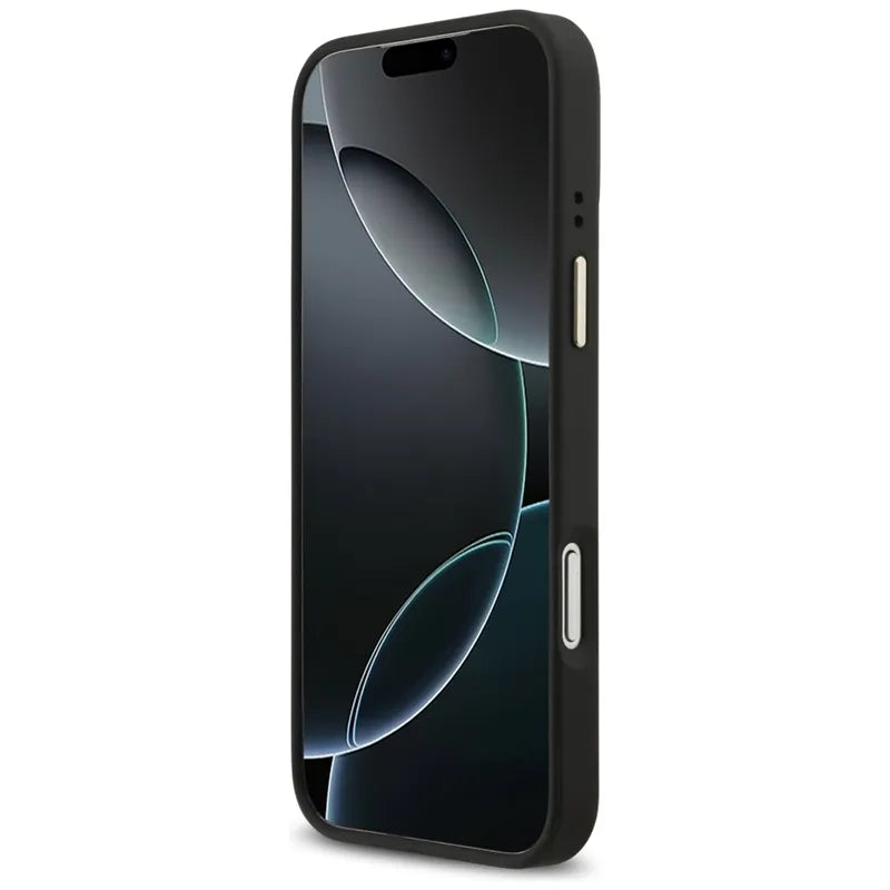 Guess 4G Strass Logo MagSafe dėklas iPhone 17 Pro Max (juodas)