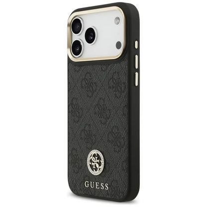 Guess 4G Strass Logo MagSafe dėklas iPhone 17 Pro Max (juodas)