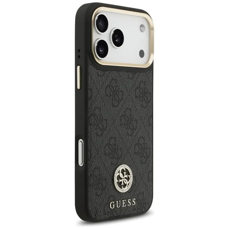 Guess 4G Strass Logo MagSafe dėklas iPhone 17 Pro Max (juodas)