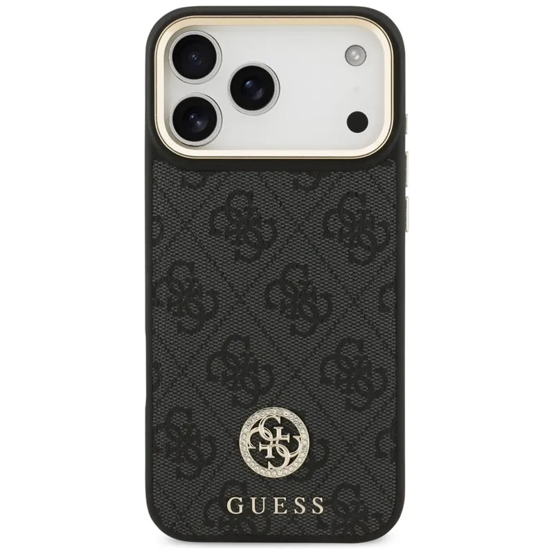 Guess 4G Strass Logo MagSafe dėklas iPhone 17 Pro Max (juodas)
