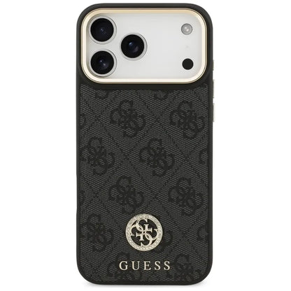 Guess 4G Strass Logo MagSafe dėklas iPhone 17 Pro Max (juodas)