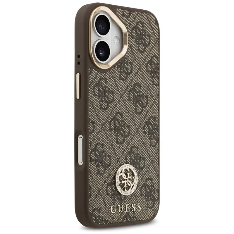 Guess 4G Strass Logotipas MagSafe - dėklas iPhone 17 (Rudos)