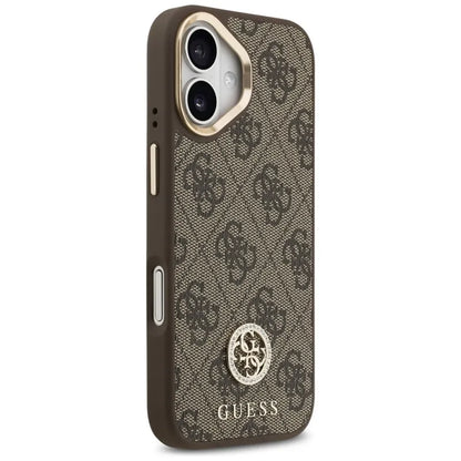 Guess 4G Strass Logotipas MagSafe - dėklas iPhone 17 (Rudos)
