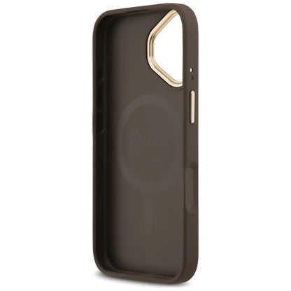 Guess 4G Strass Logotipas MagSafe - dėklas iPhone 17 (Rudos)