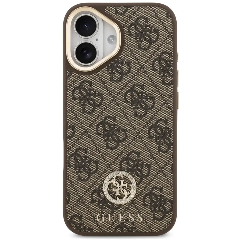 Guess 4G Strass Logotipas MagSafe - dėklas iPhone 17 (Rudos)