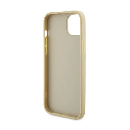 Guess 4G Strass metalinio logotipo dėklas, skirtas iPhone 15 (auksinis)