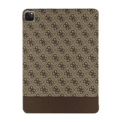 Guess 4G Stripe Allover – dėklas, skirtas iPad Pro 12.9" (2022–2020) (rudos spalvos)
