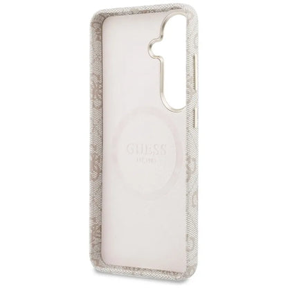 Guess 4G su blizgančiais apvaliu logotipu MagSafe dėklas - Samsung Galaxy S26 (Rožinis)