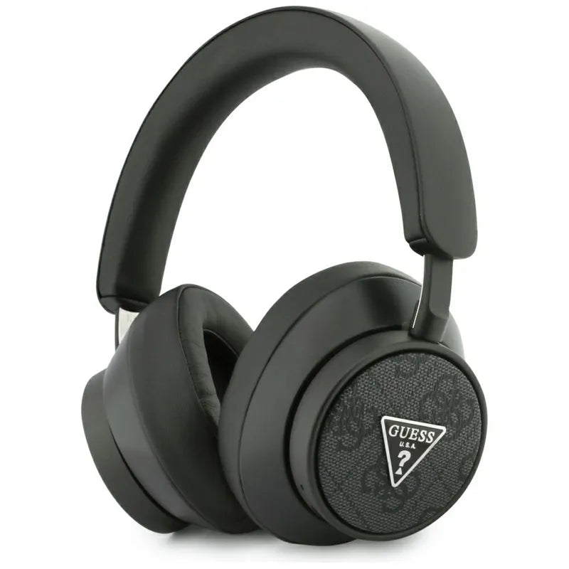Guess 4G Triangle Logo - Belaidės ausinės virš ausies Bluetooth V5.4 ENC (Juodos)