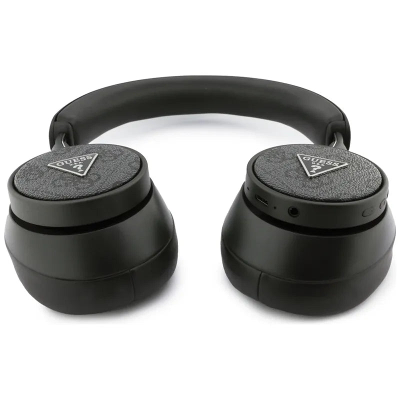 Guess 4G Triangle Logo - Belaidės ausinės virš ausies Bluetooth V5.4 ENC (Juodos)