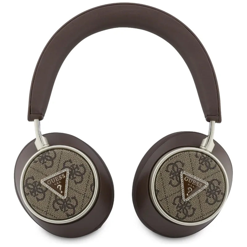 Guess 4G Triangle Logo – belaidės „Bluetooth V5.4“ ENC ausinės (rudos)