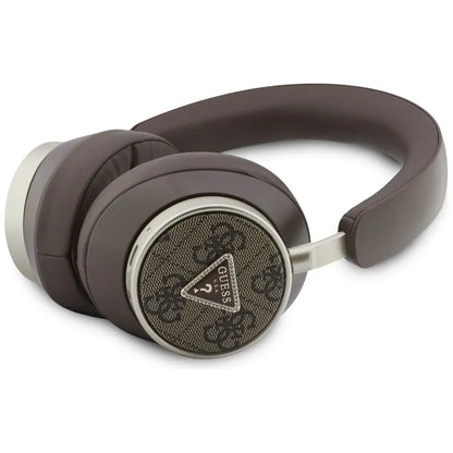 Guess 4G Triangle Logo – belaidės „Bluetooth V5.4“ ENC ausinės (rudos)