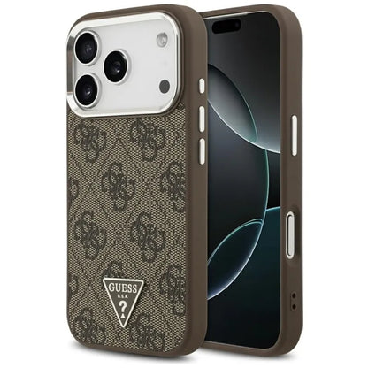 Guess 4G Triangle Logo MagSafe dėklas iPhone 17 Pro (rudas)