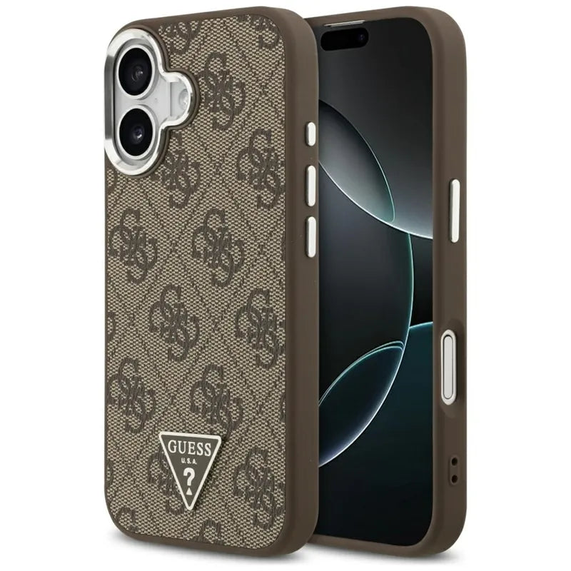 Guess 4G Triangle Logo MagSafe dėklas iPhone 17 (rudas)