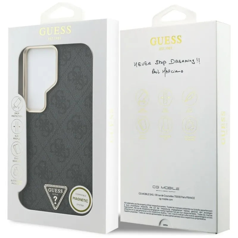 Guess 4G Triangle Logo MagSafe dėklas - Samsung Galaxy S26 Ultra (Juodas)
