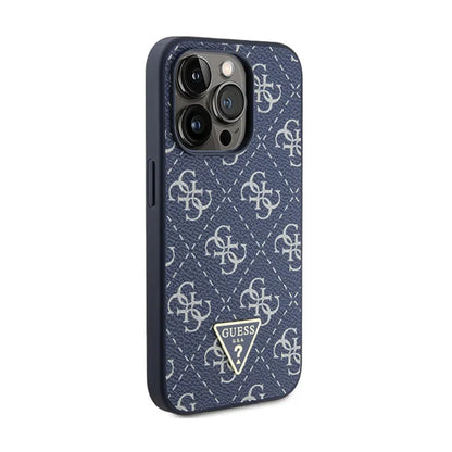 Guess 4G Triangle Metal Logo - dėklas, skirtas iPhone 15 Pro (mėlynas)