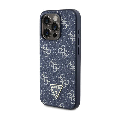 Guess 4G Triangle Metal Logo - dėklas, skirtas iPhone 15 Pro (mėlynas)