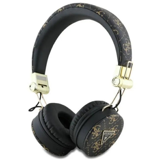 Guess 4G trikampio apvalios formos – belaidės „Over-Ear“ „Bluetooth“ ENC ausinės (juodos)