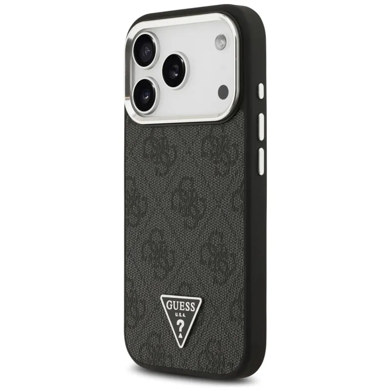 Guess 4G Trikampio Logotipo MagSafe – dėklas iPhone 17 Pro (juodas)